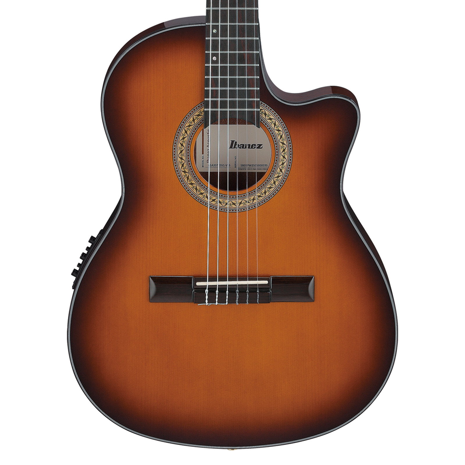 Ibanez GA35TCE A/E Nylon String Guitar - Violin Sunburst High Gloss