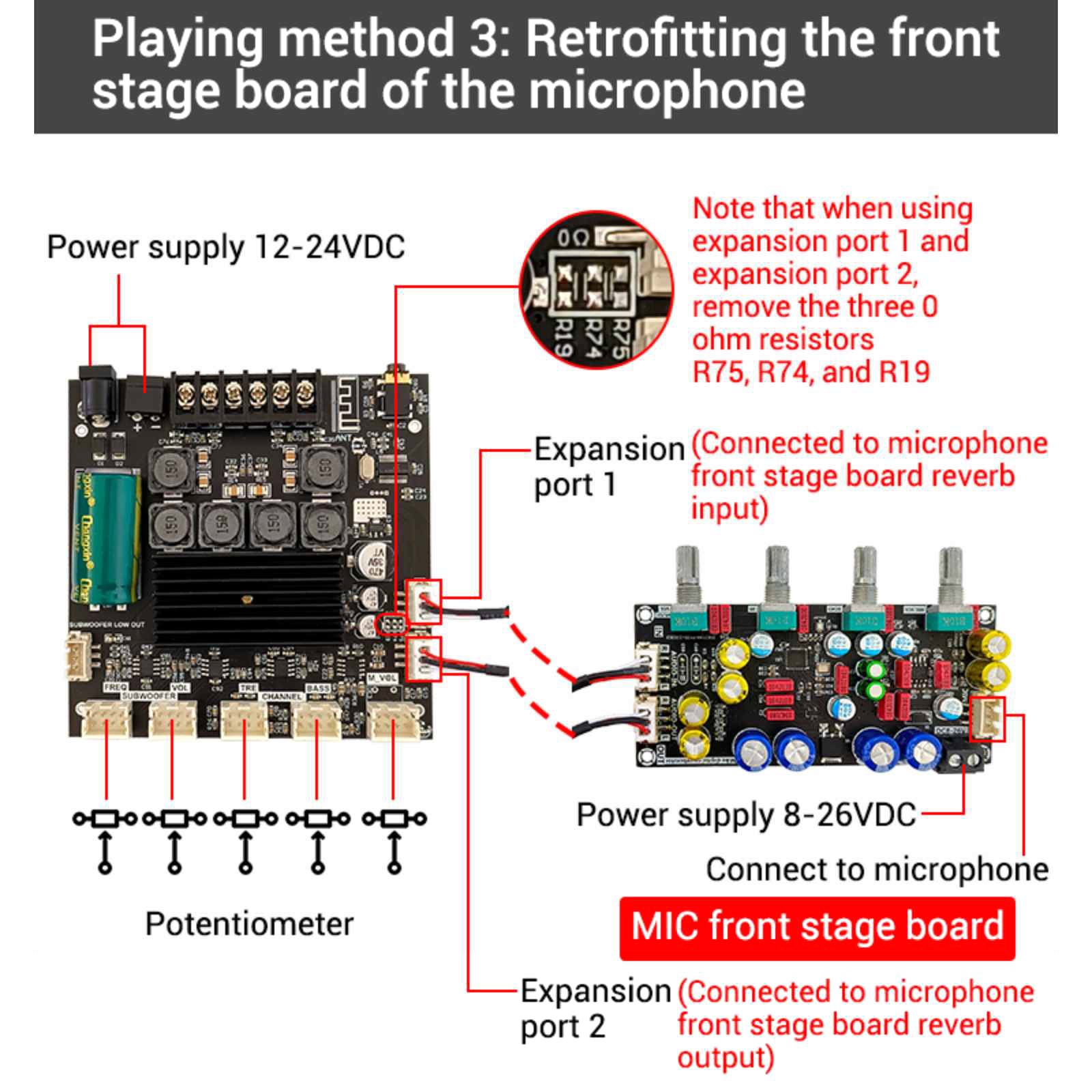 Power Amplifier Board Module 2.1 Channel 50W*2+100W Bluetooth Elegant Design
