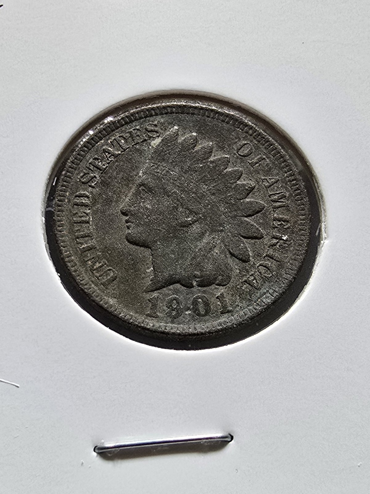 1901 Indian Head Cent VF+ Coin, Corrosion Brown #I39