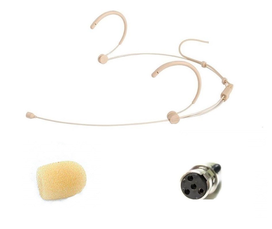 Skin Beige Headset Mic Replacement for Shure headset  Omnidirectional ta4f 4 PIN