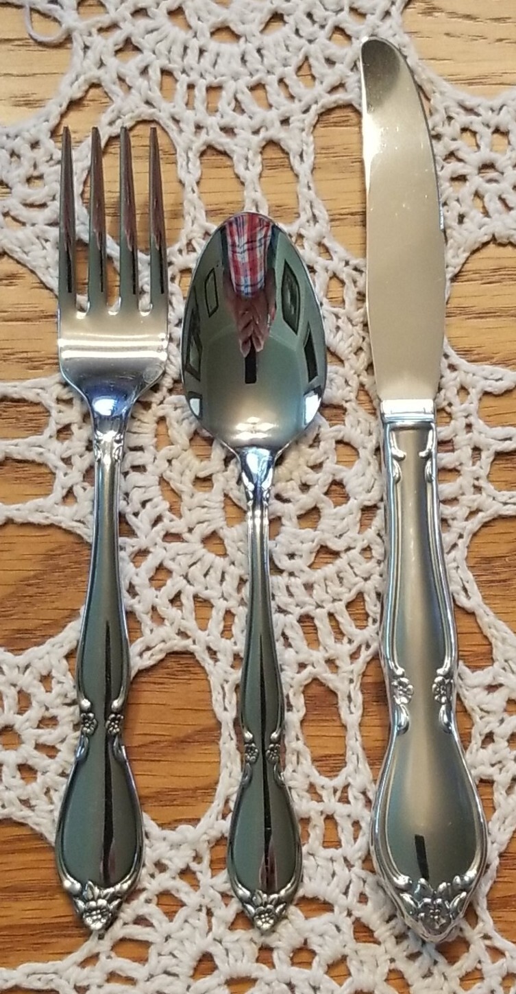 ONEIDA STAINLESS FLATWARE CHATELAINE 3 PIECE YOUTH SET EXCELLENT CONDITION!