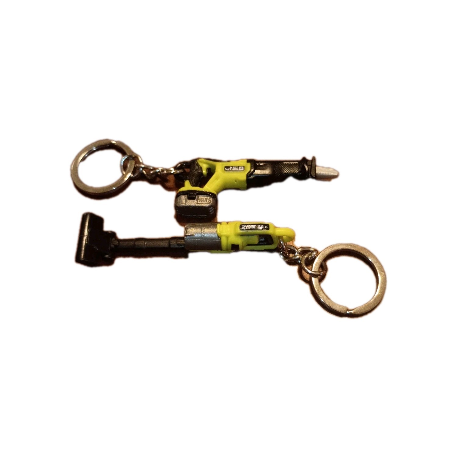 Ryobi Mini's 2 Piece Keychain Set Recip Saw Stick Vacuum Tools