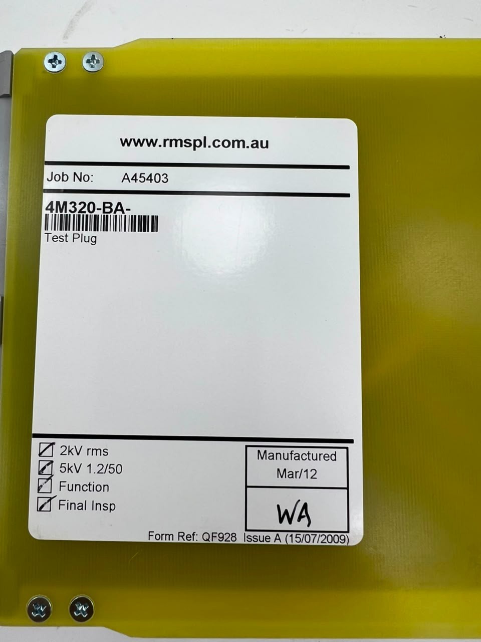 RMS 4M320K4(BA) TEST BLOCK SYSTEM 4M320-BA - New Without Box