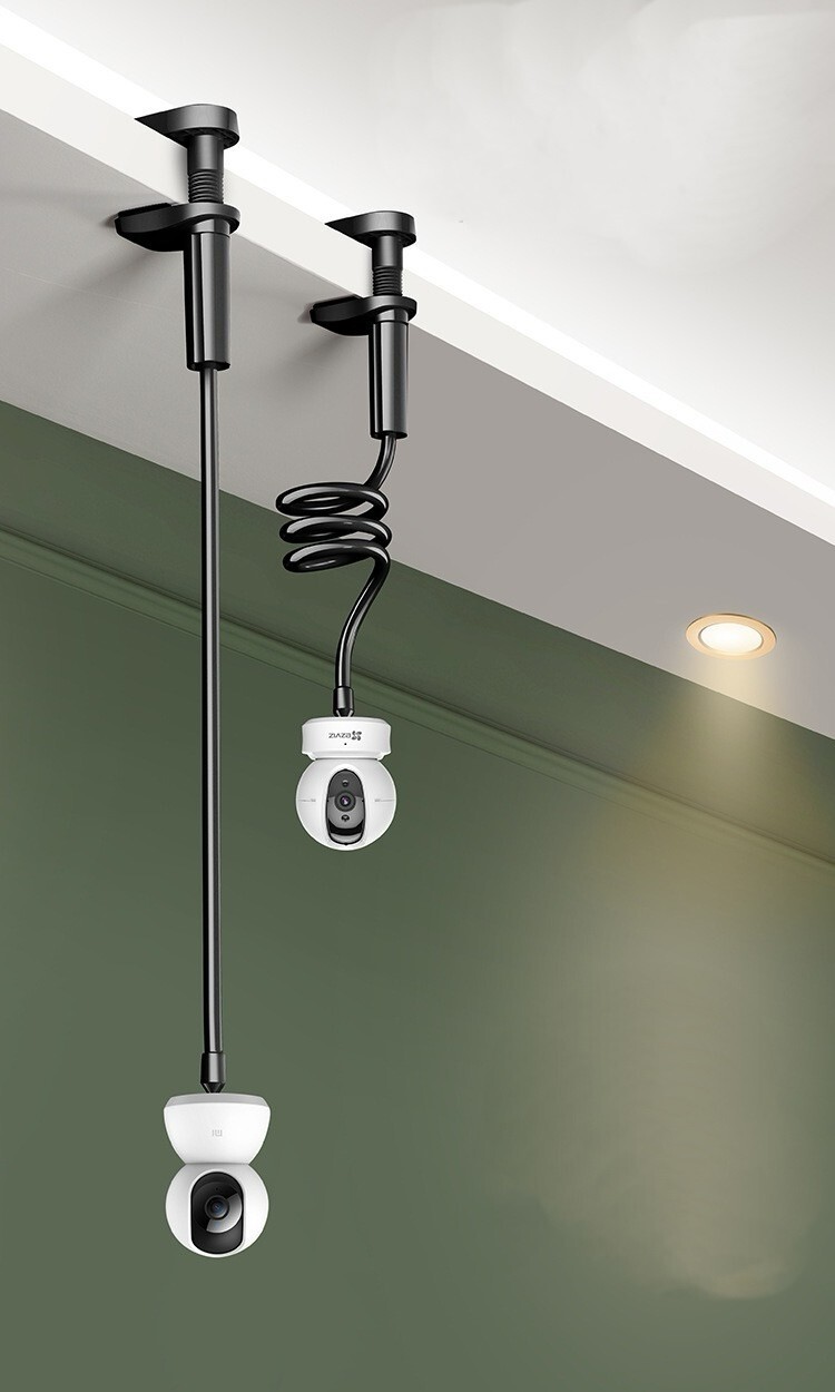 No-Drill Security Camera Mount-Flexible Clamp Bracket, 50cm (Black & White)