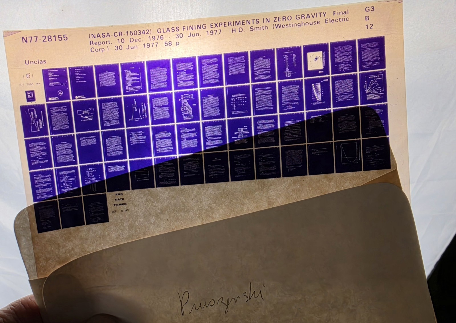 1976 NASA Microfiche Glass Fining Experiments in Zero Gravity
