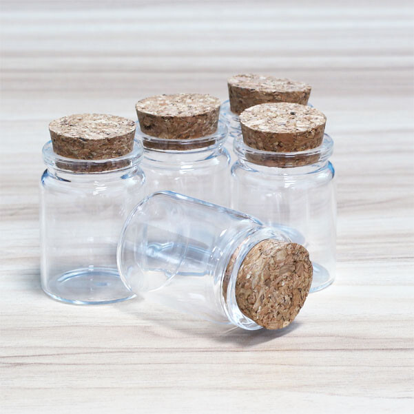 35ML Tiny Vials Vial Jars Stopper glass bottles 2~50PCS Storage corks Crafts