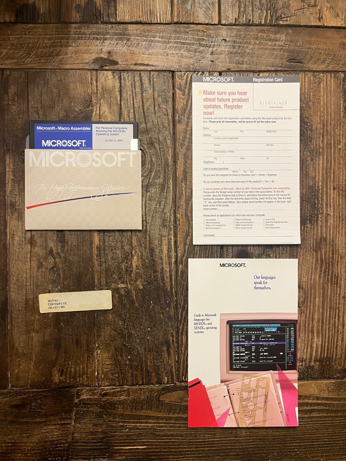 UNTESTED RARE VTG 1985 Microsoft Macro Assembler 4.0 Disk, Manual, Literature