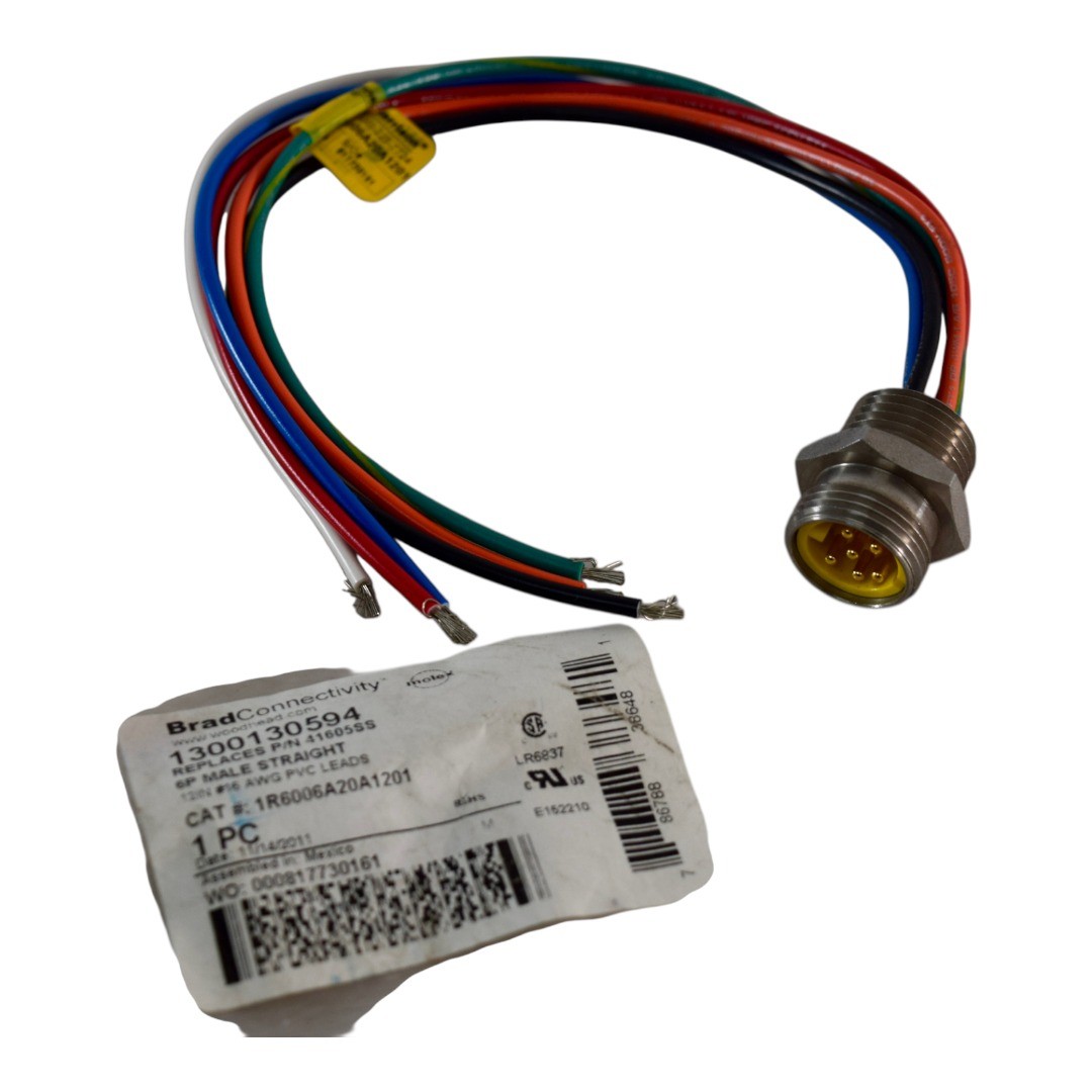 NEW Molex Brad 1300130594 Mini-Change Receptacle 6-Pole Male Straight 12in 16AWG