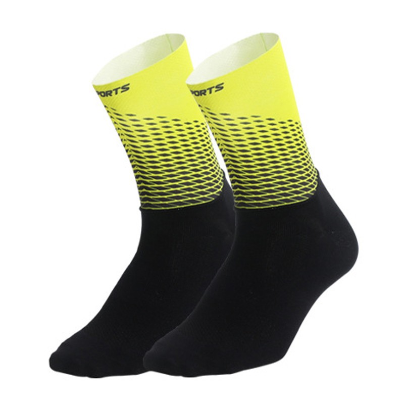 Road Cycling Socks Bicycle Bike Riding Sports Athletic Socks XC BMX MTB Yellow
