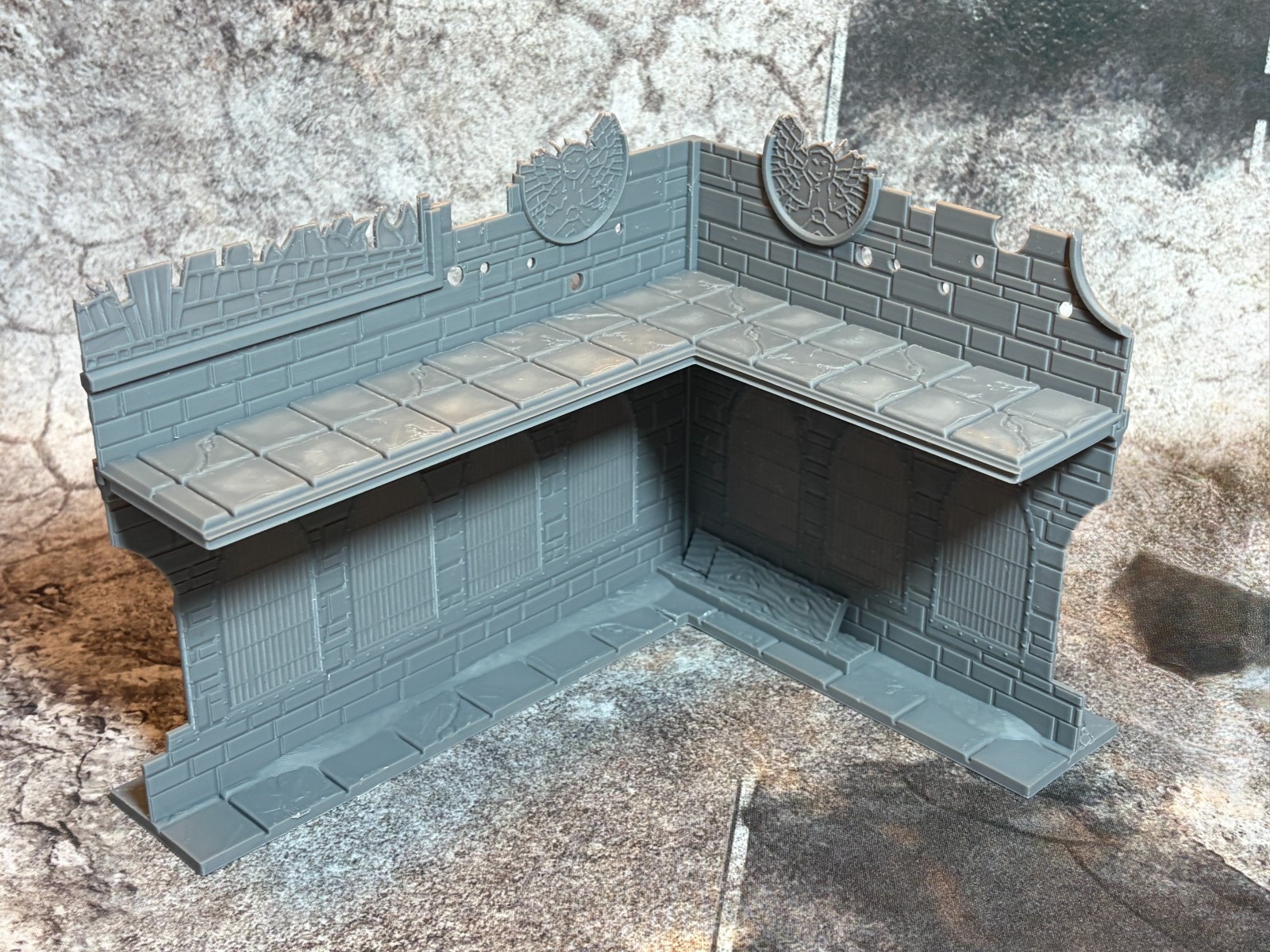 Plastic UKTC 40k Terrain Medium L Ruins (2 Piece) Easy stack system - Tournament