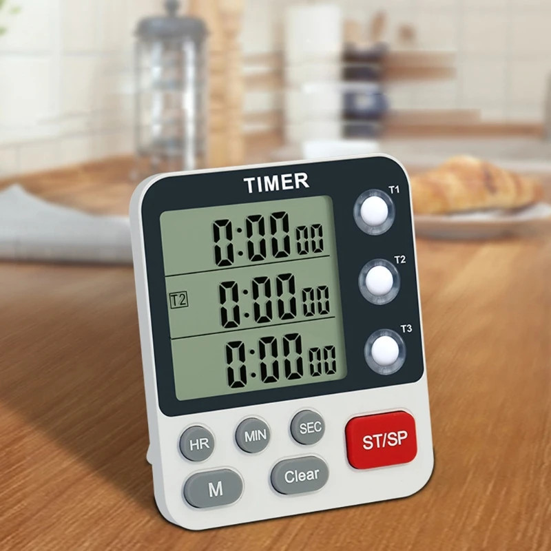 Digital Kitchen Timer, Cooking Timer, Count Up and Down Timer for Loud Alarm, Cl
