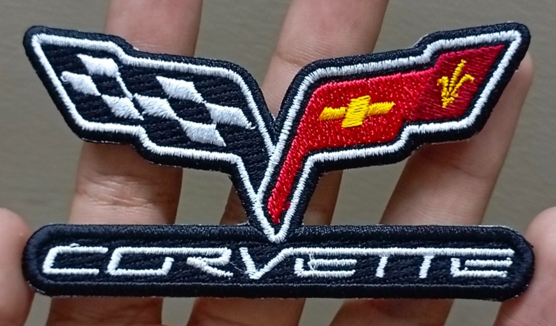 Corvette Racing Flags Sports Car Logo Iron On Patch-Sew Patch-Embroidered Patch