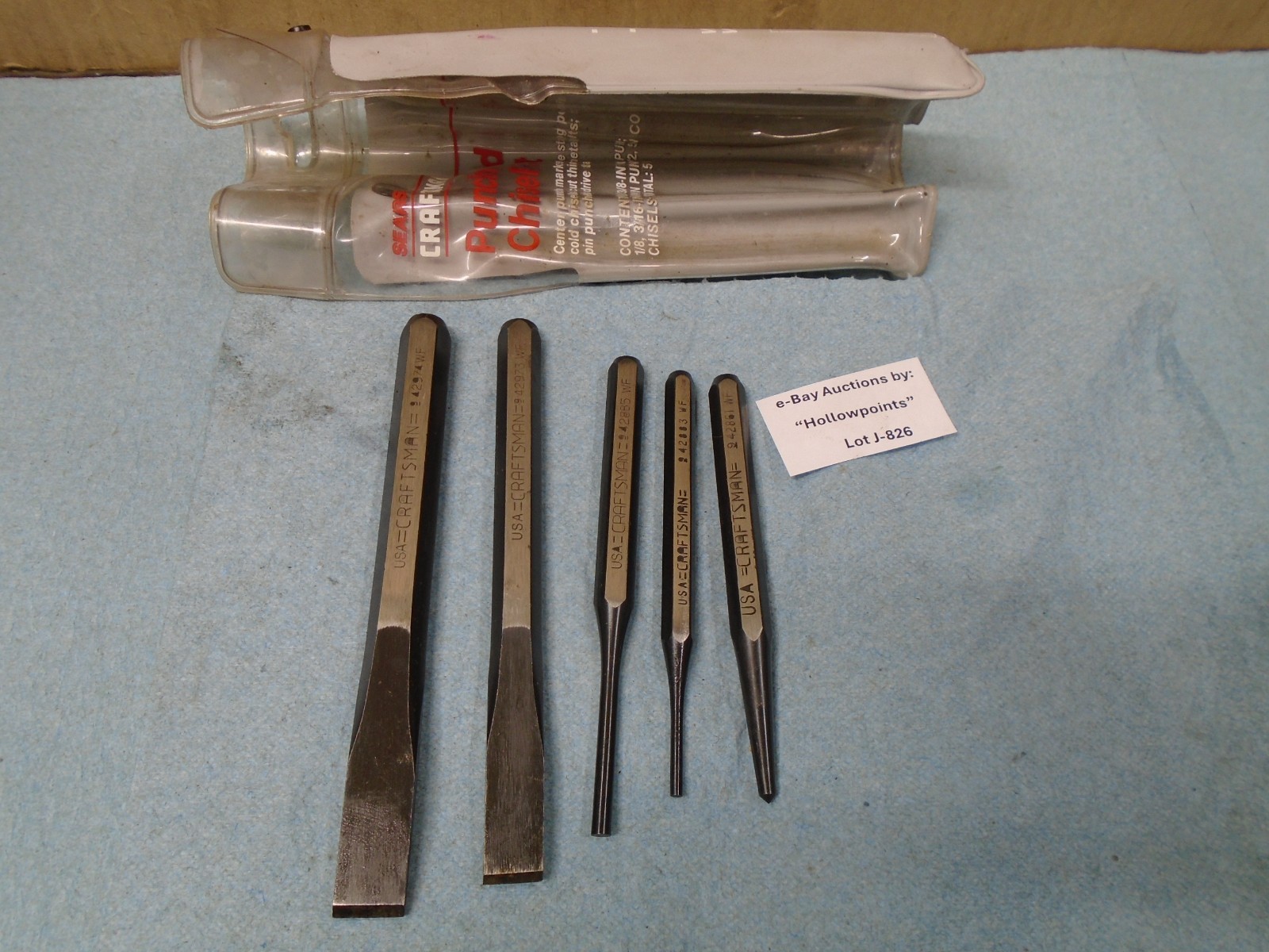 Craftsman USA 5 Pc. Punch & Chisel  Set 9-4301 WF Code Barely Used J`826