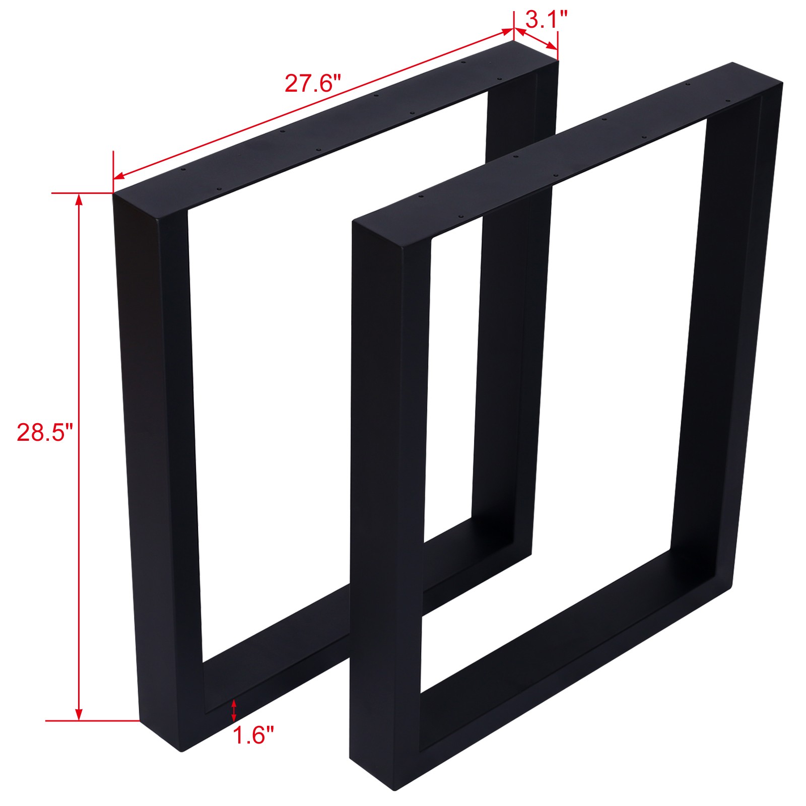 Square Table Legs 28X 28" ,Wide Metal Table Legs , Heavy Duty Steel Desk