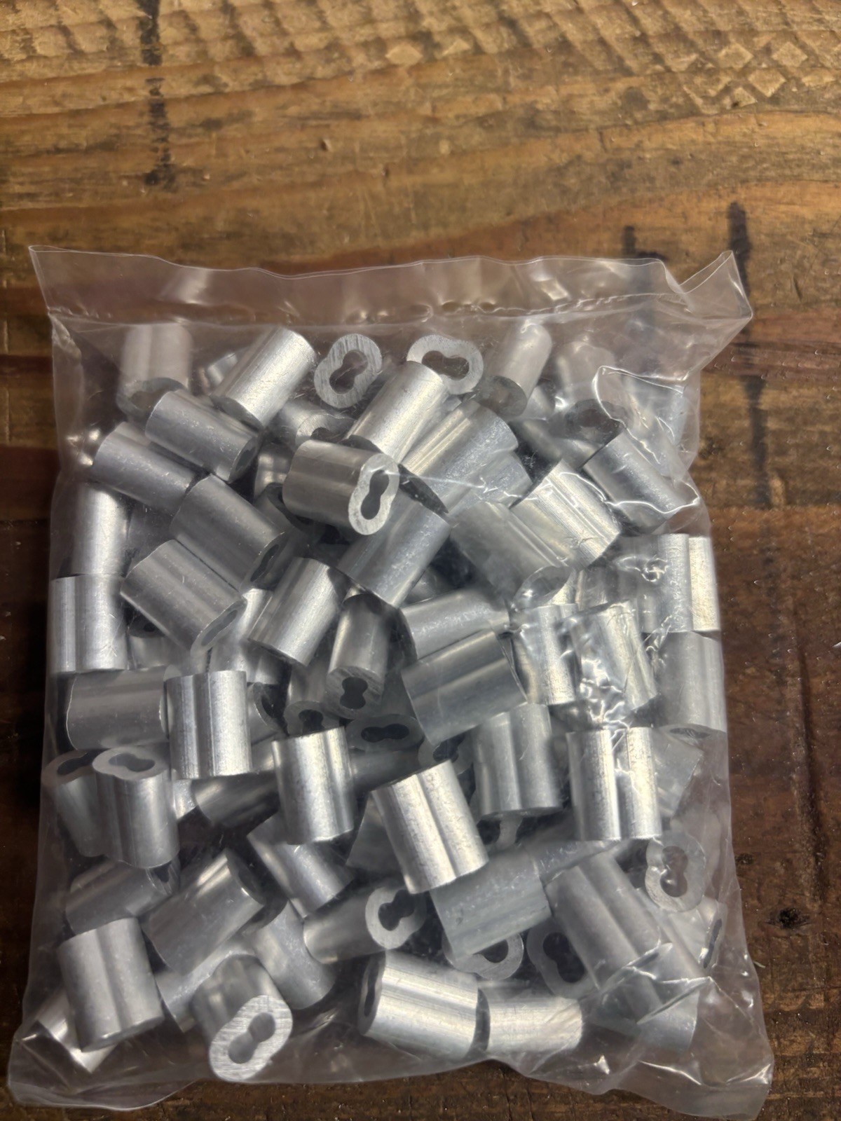 100  Aluminum Double Ferrules For 3/32 Cable
