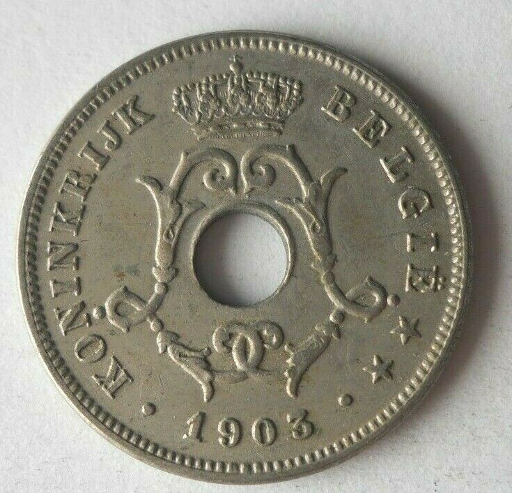 1903 BELGIUM 10 CENTIMES - Excellent Collectible Coin - FREE SHIP - Bin #339