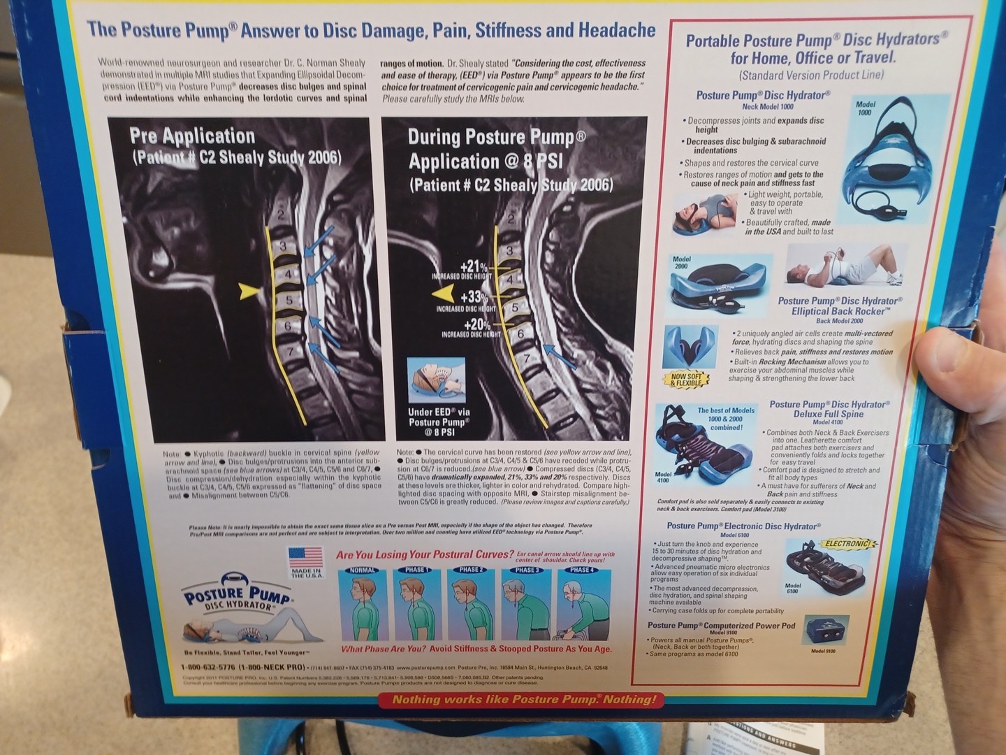 Posture Pump Neck Exerciser Professional Model Original Box USA MADE