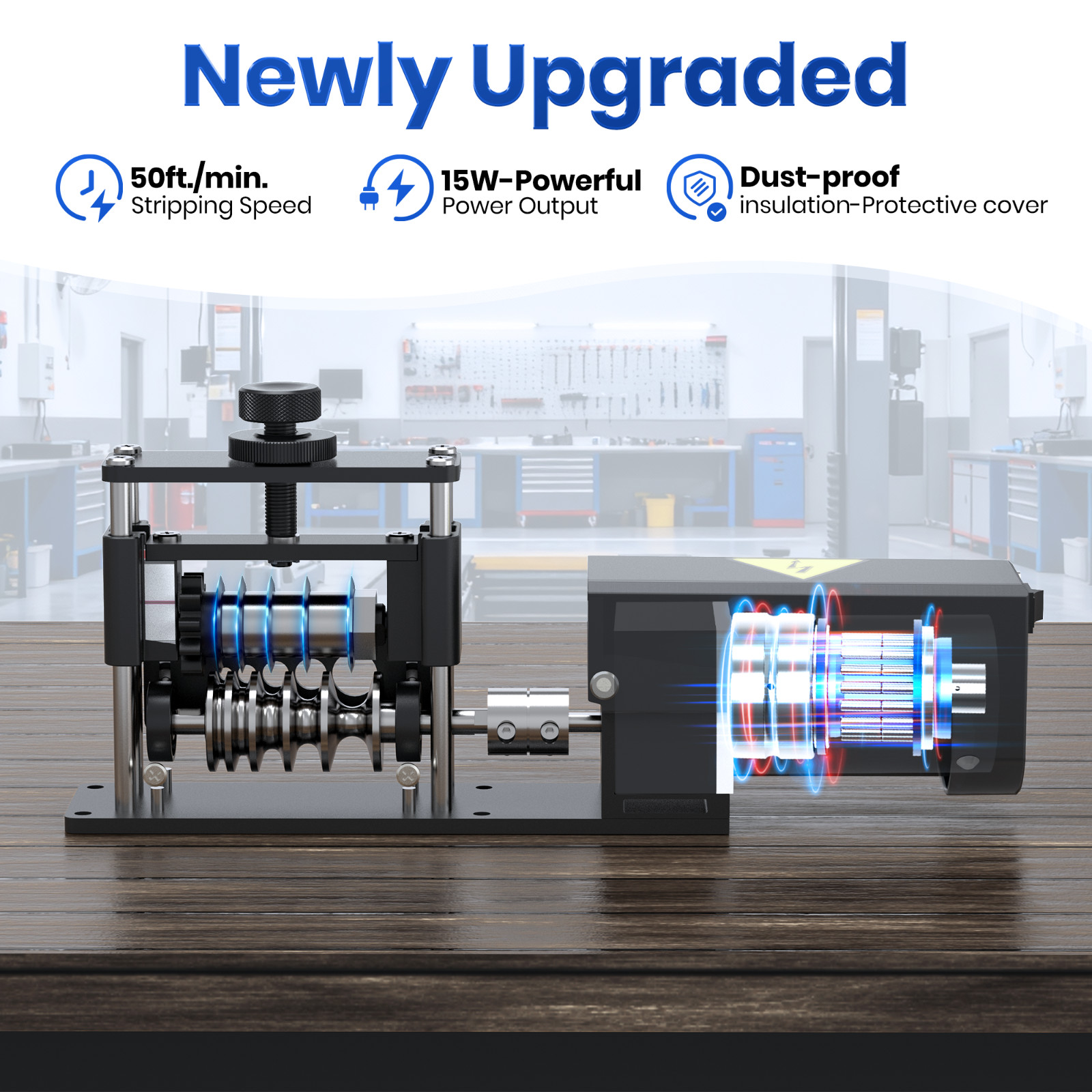 Automatic Wire Stripper Machine with Upgraded Motor(250 MCM–14 AWG)