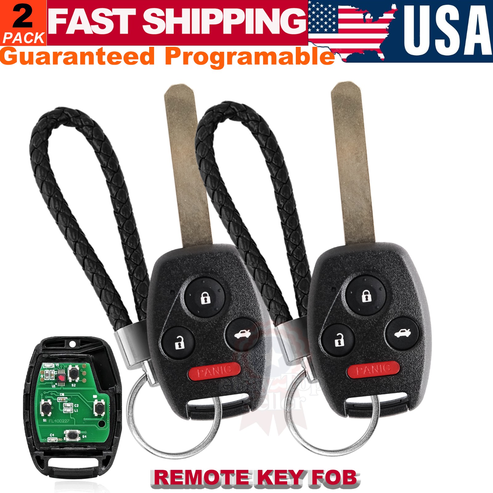 2⭕For 2008 2009 2010 2011 2012 Honda Accord Sedan Keyless Remote Car Key Fob
