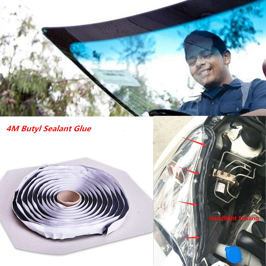 13Ft Car Windshield Headlight Reseal Retrofit Butyl Rubber Sealant Glue Black