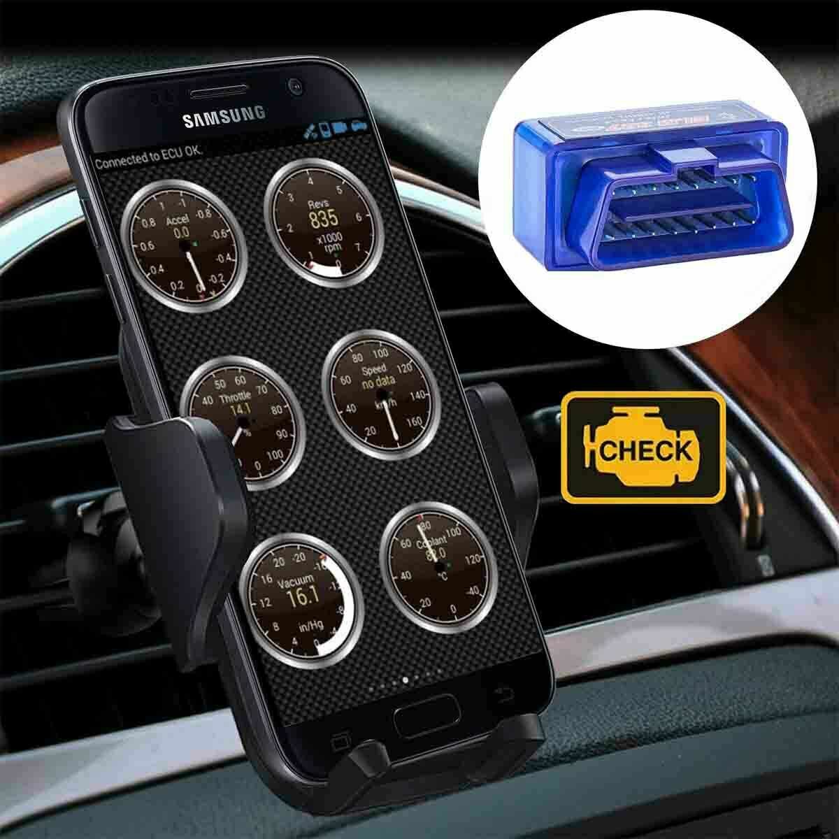 Bluetooth OBD2 OBDII Car Scanner Code Reader Check Engine Light - For Torque Pro