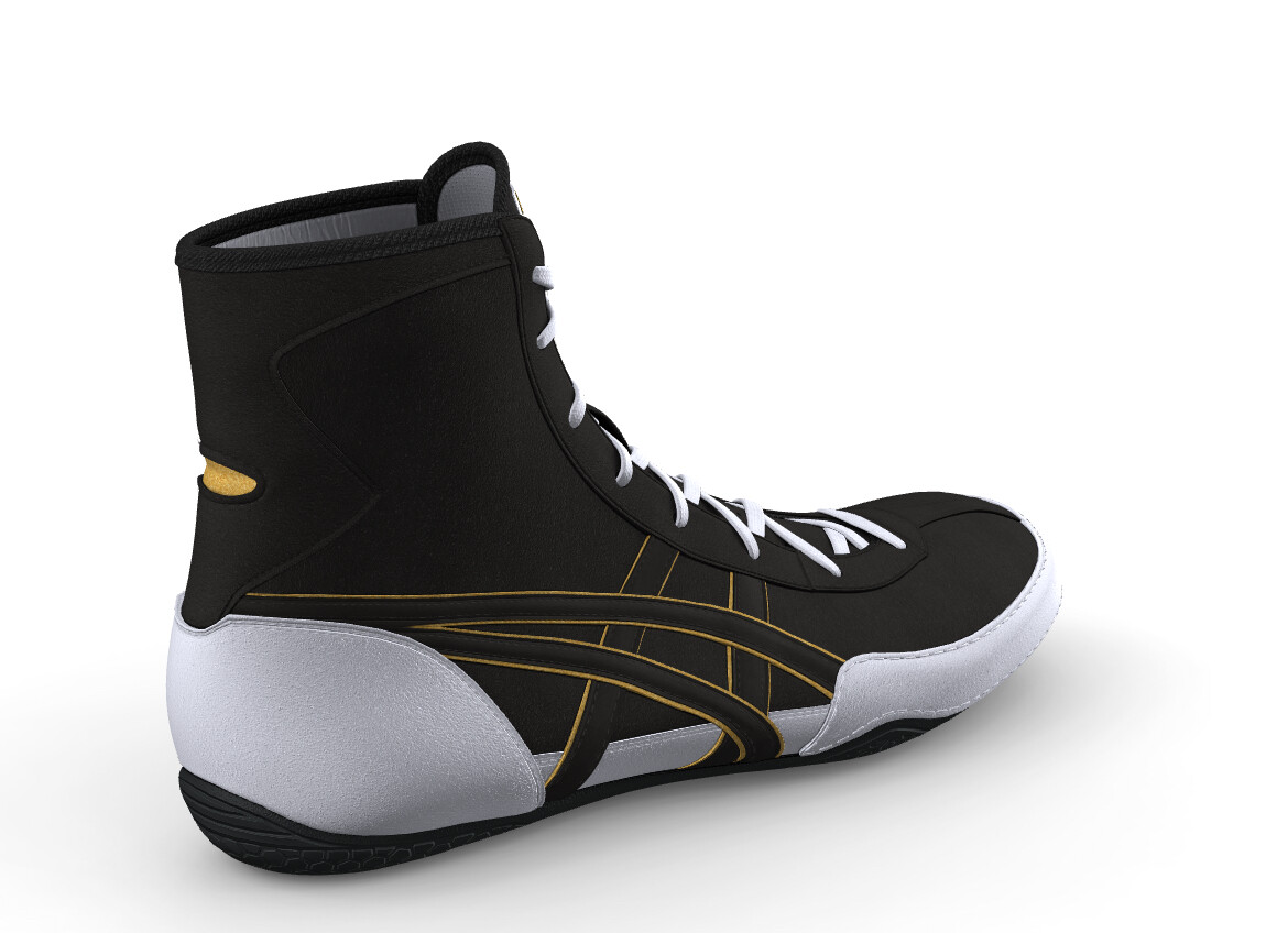 asics Wrestling Shoes Black White BlackLine Gold WhiteLace NEW EX-EO TWR900 Next