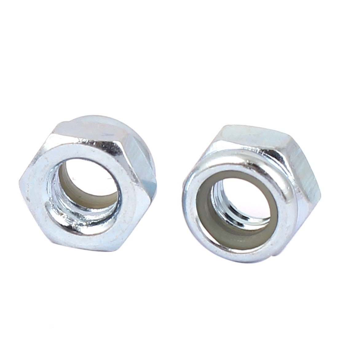 100 Pcs 3/16"-24 Hex Lock Nuts Carbon Steel Nylon Insert Self-Lock Nuts, Silver