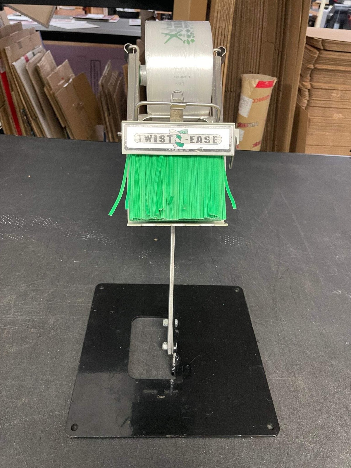 Used Crown Poly Pull N Pak Produce Bag Dispenser with Twist Ease Tie Dispenser a
