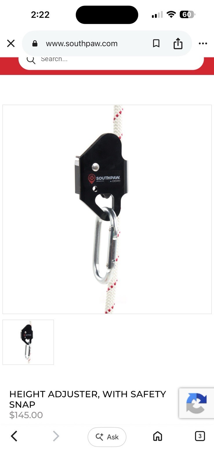 Southpaw Height Adjuster 5000 W/Safety Snap & Safety Rotational Device - Look!