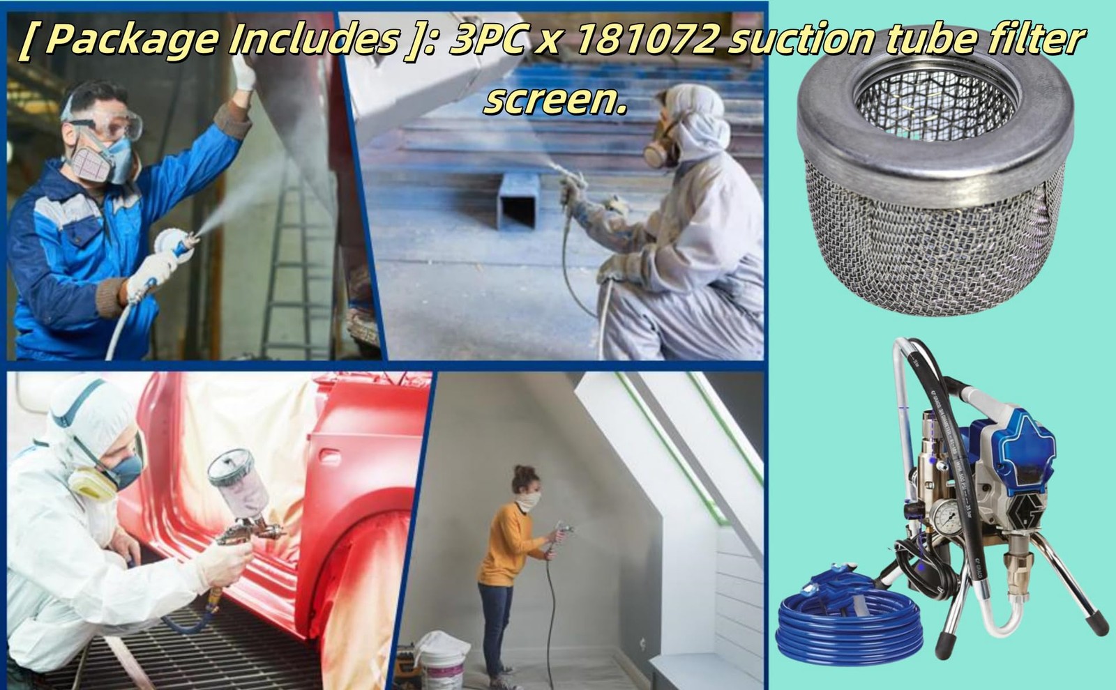 3-Pack 181072 181-072 Stainless Steel Pump Inlet Strainer Screen Filter Replacem