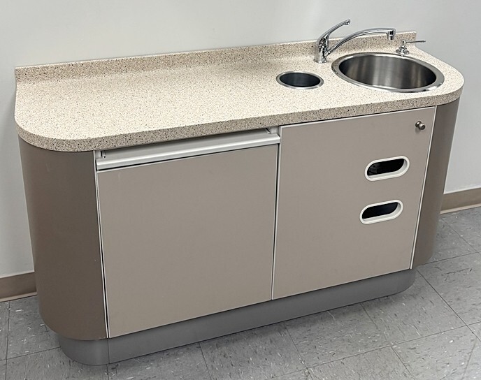 ADEC 5531 Dental Side Cabinet w/ Right Side Sink & Faucet - Dark Gray - Shadow
