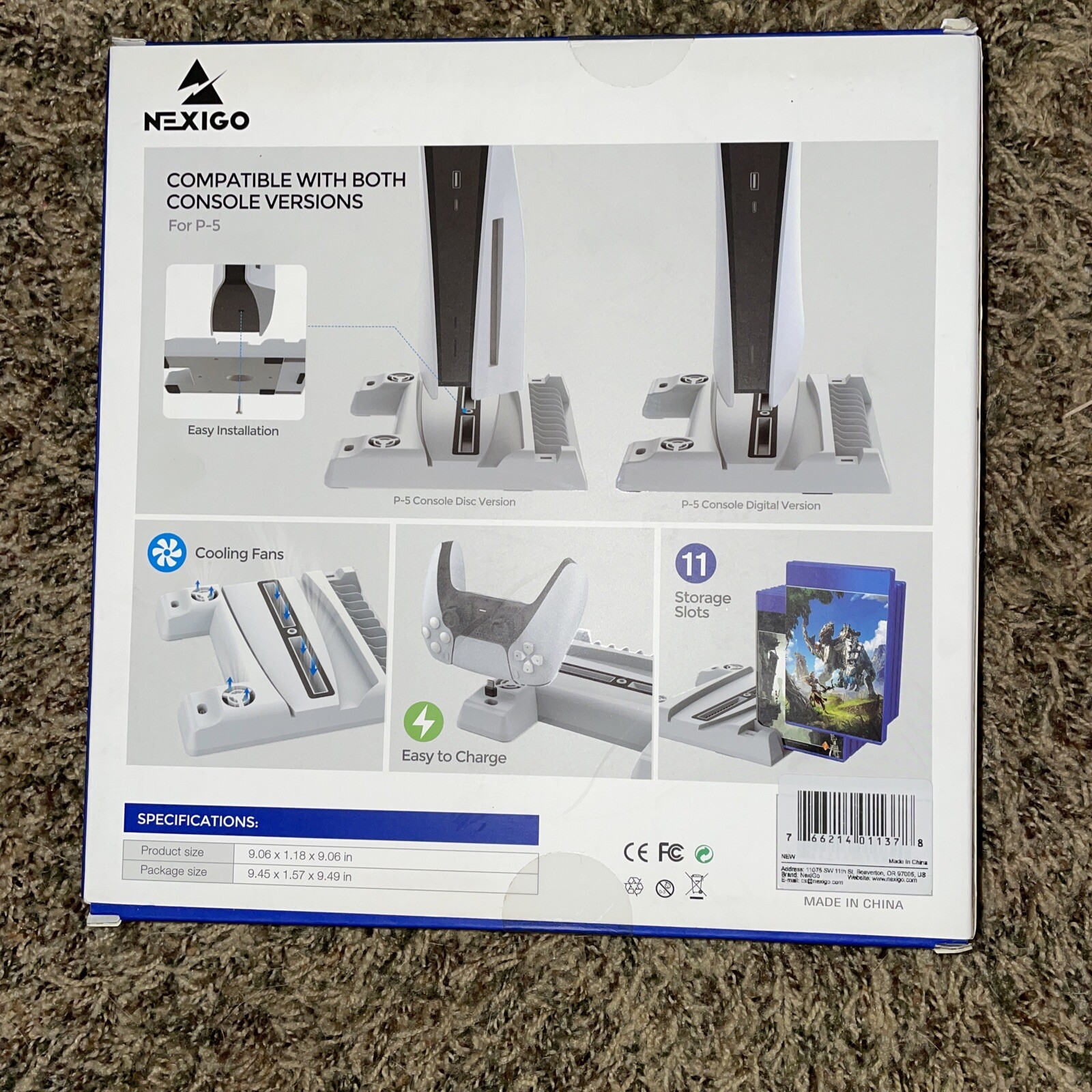 NexiGo Playstation 5 Vertical Stand with Cooling Station Controller