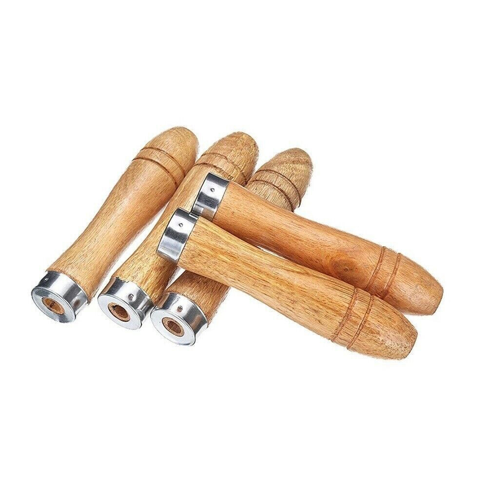 20 Pcs Wooden File Handle Fit Home Toosl Stainless Steel Ring Hardwood DIY 9cm-