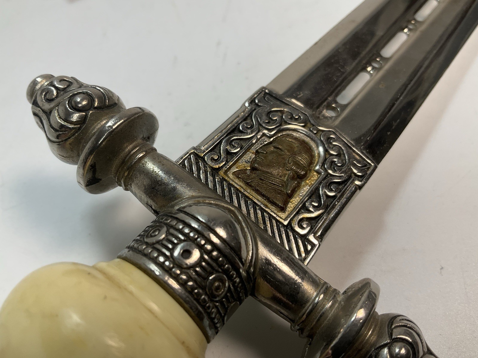Ceremonial Dagger Knife With Scabbard, 14"