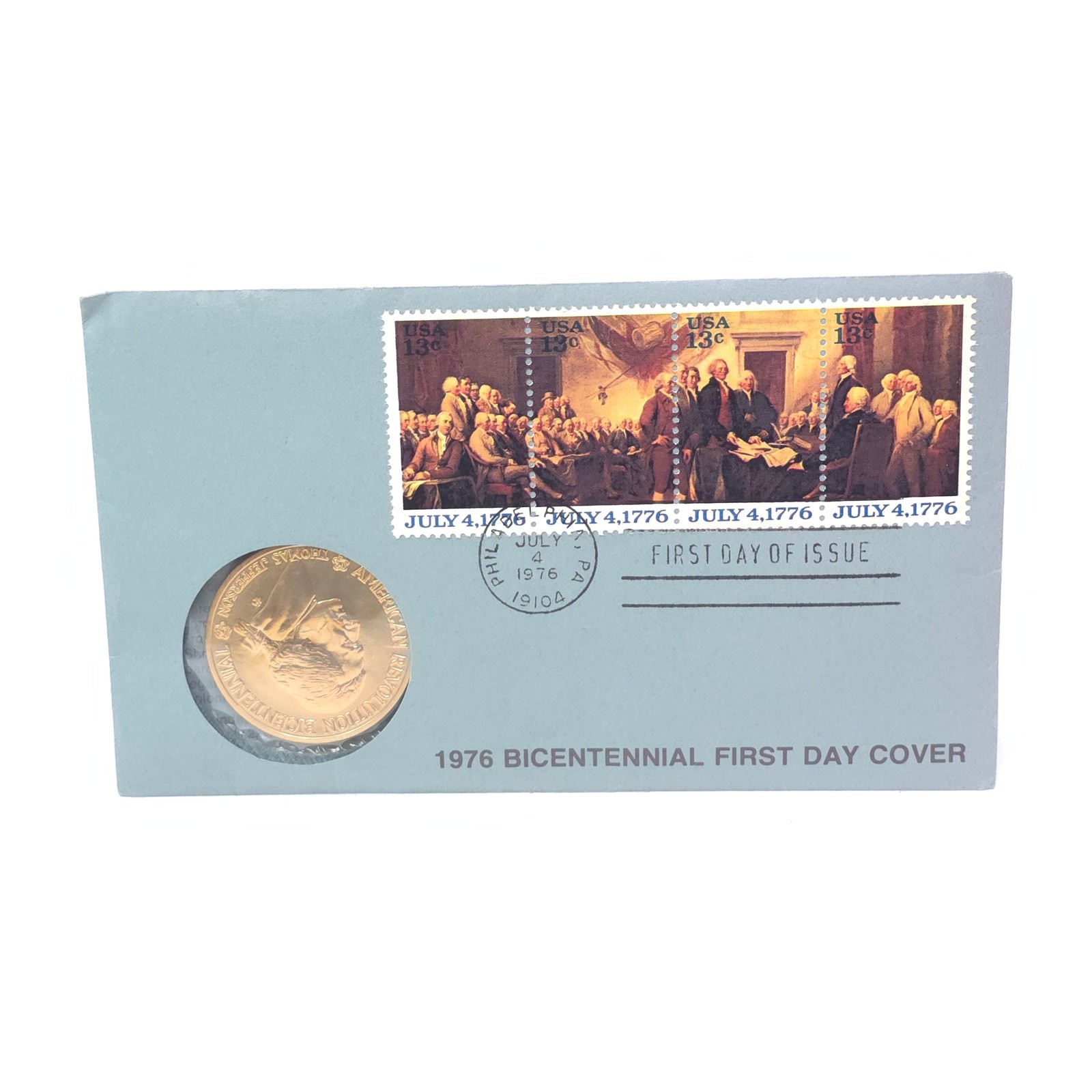 1976 Bicentennial First Day Cover July 4th Thomas Jefferson Coin 2+ Ship FREE