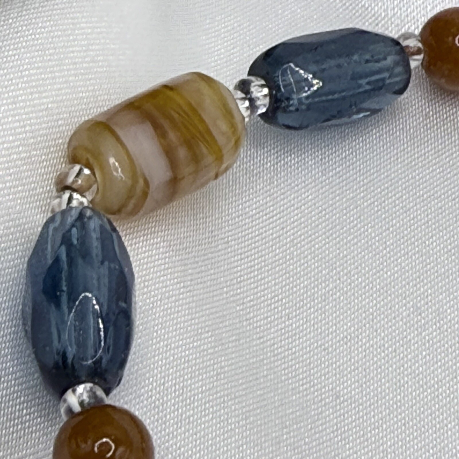 REIMAGINED Agate and Glass Bead Toggle 7.5" Bracelet