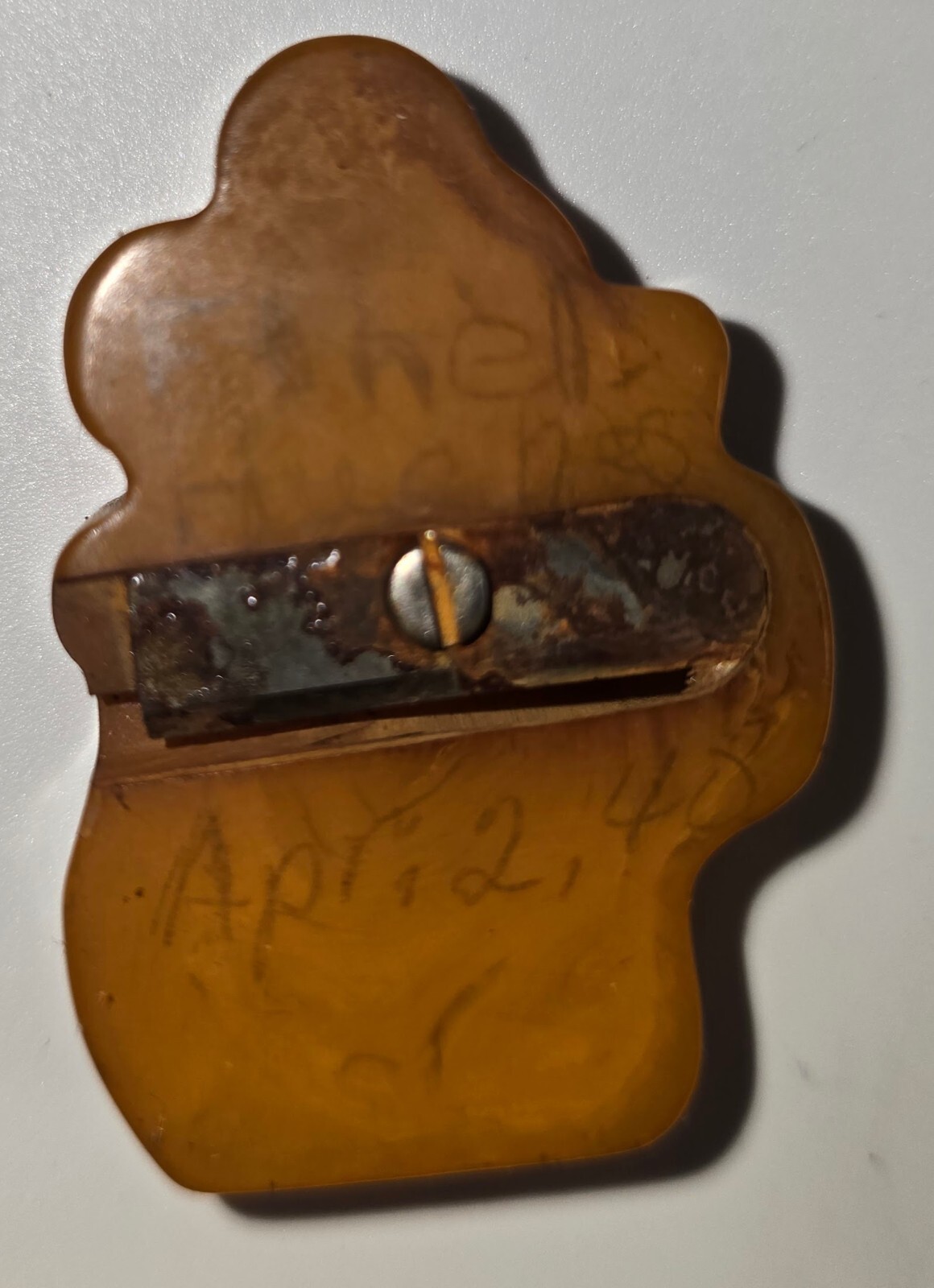 🐾 1930s Disney Figaro Bakelite Pencil Sharpener – Hand-Dated 1940 ✏️ Charming
