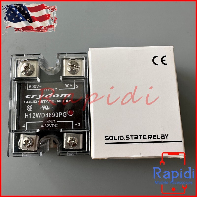 New For Crydom H12WD4890PG Module Solid State Relay 4-32VDC 90A Load 600VDC