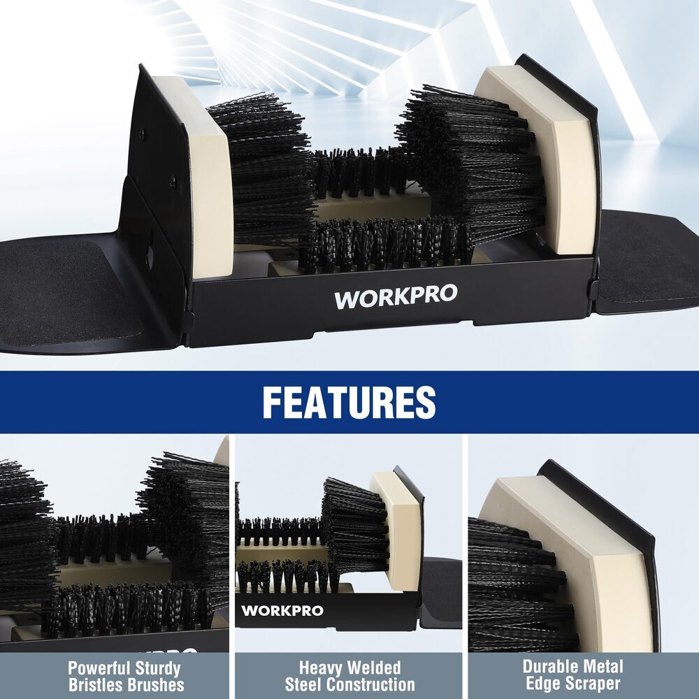 WORKPRO 2 Pack Boot Brush Scraper Outdoor Heavy Duty Boot Cleaning Brush New