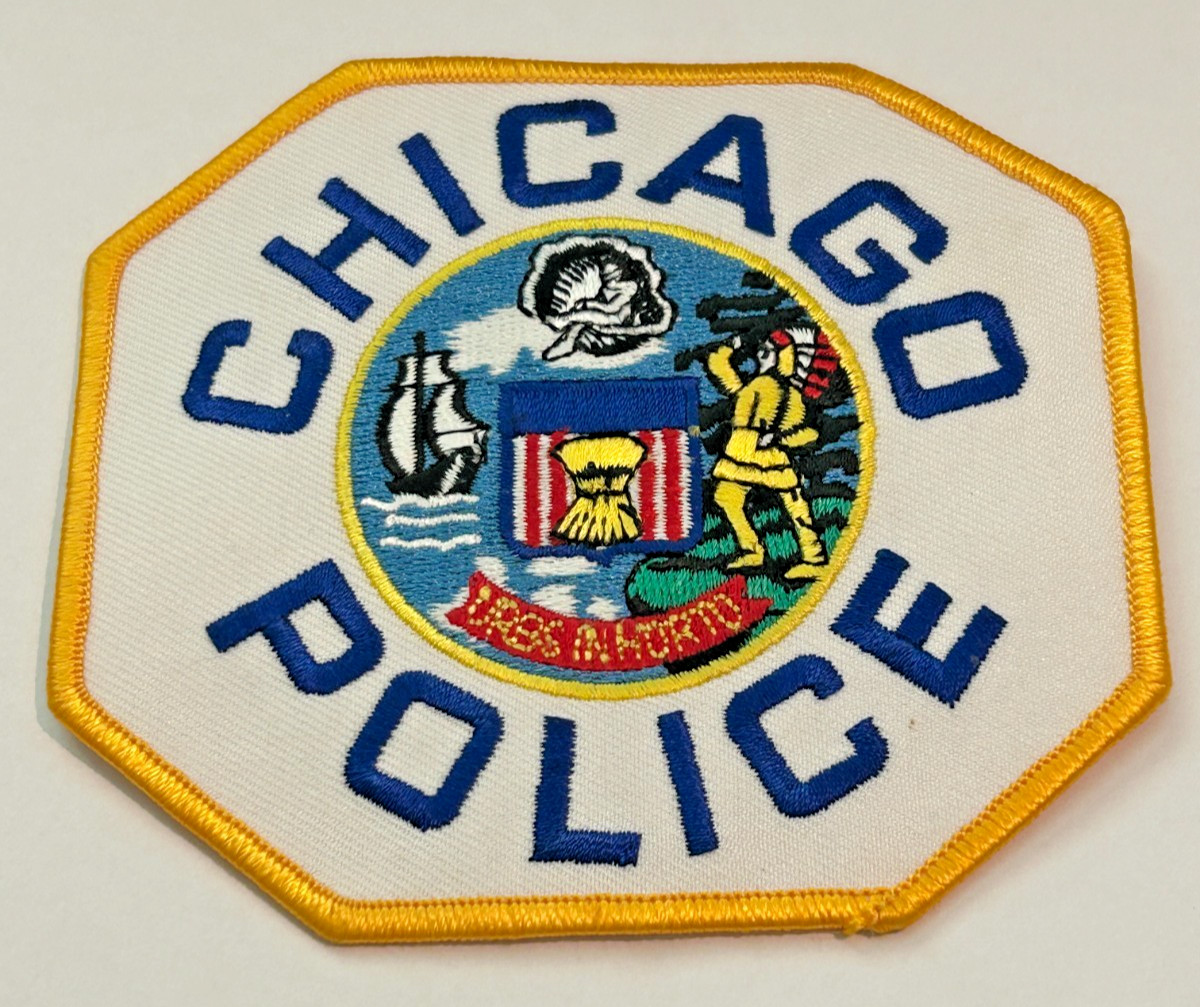 Chicago Illinois Police Yellow Border Thin Letters V2 Center Patch Unused