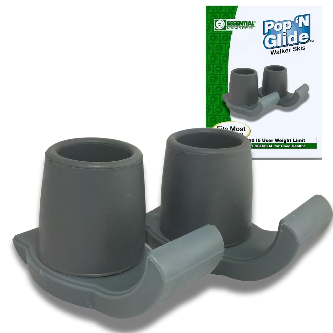 Pop & Glide Easy Use Walker Ski Glides, 2 Pack - Universal Fit Walker Accesso...