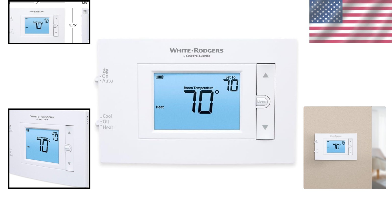 User-Friendly Emerson Thermostat with Filter Indicator & Backlit Display