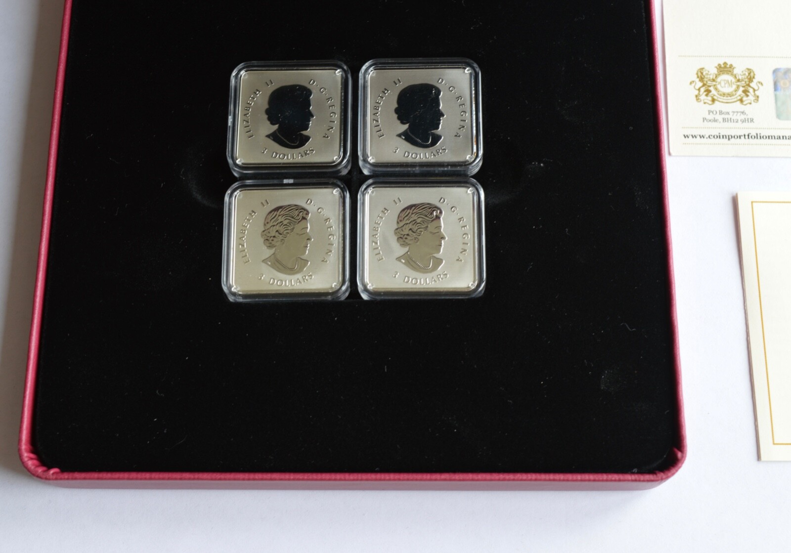 2017 Canada Maple Leaf Quarter Fine Silver BOX + COA 4 Coins/Bars