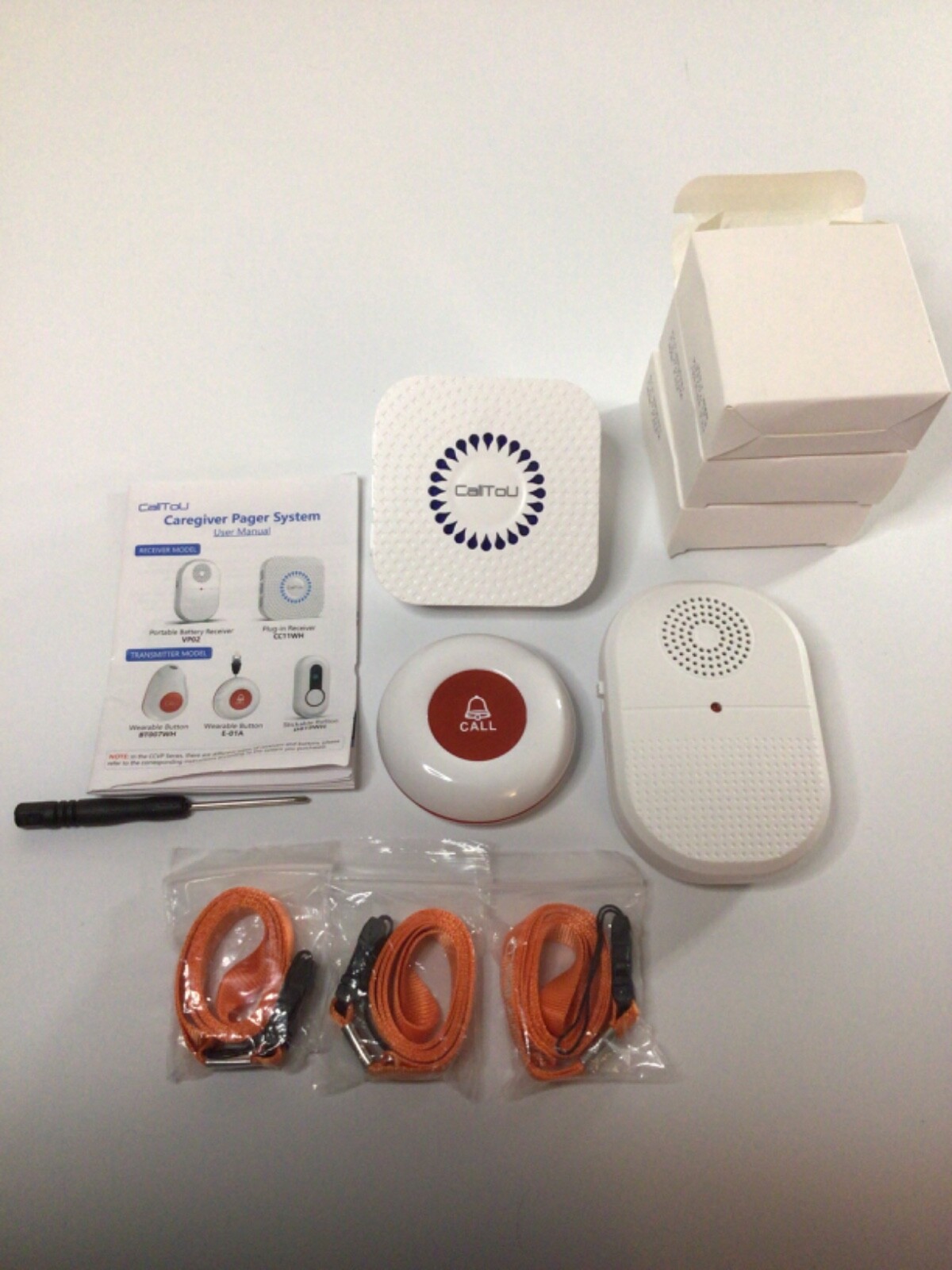 CallToU Wireless Caregiver Pager Smart Call System 3 SOS CallButtons 2 Receivers
