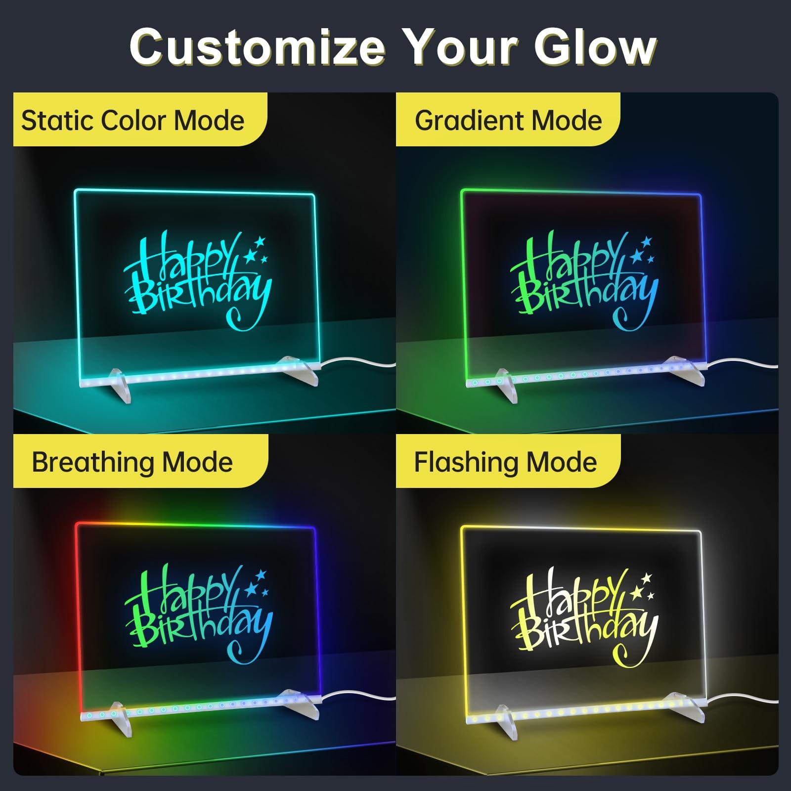 LED Note Board with 7 Colors, Includes Adapter, 13"x10" Led Drawing Board for...