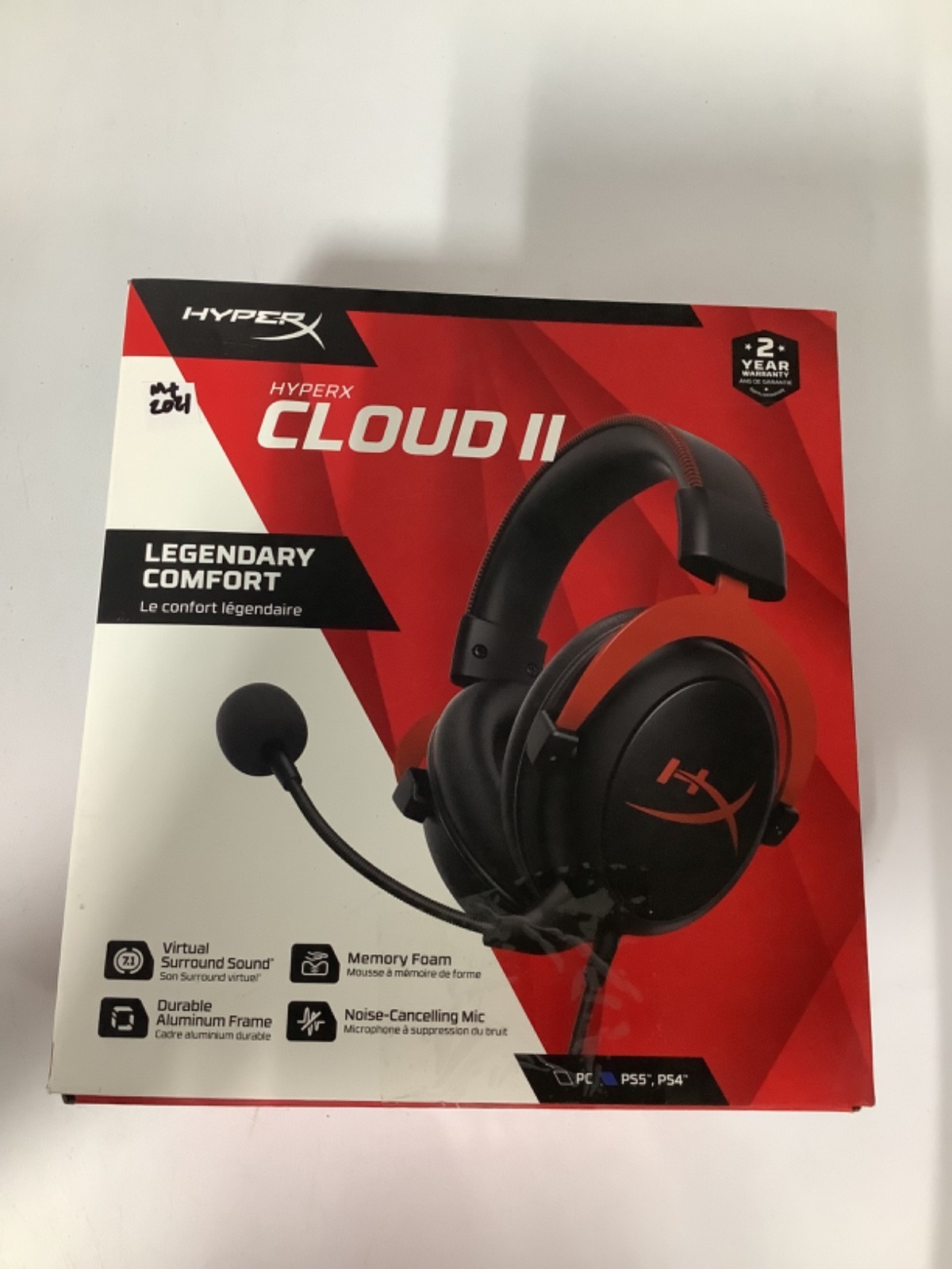 HyperX Cloud II Wired - Gaming Headset - Black & Red OpenBox Missing USB Adpater