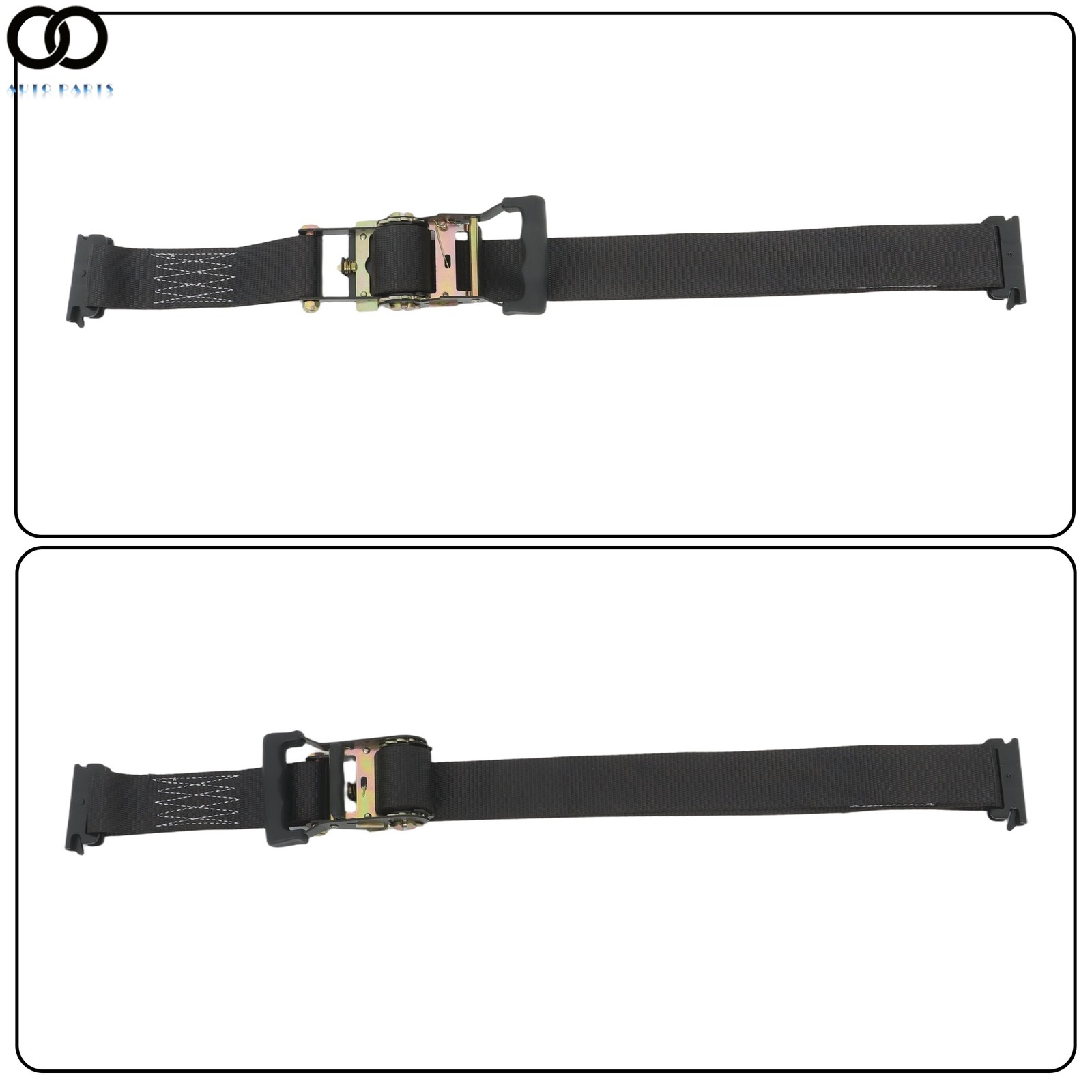 1 Pack Wheel Chock Tie Down Strap Kit For Trailer ATV UTV 6' Black Ratchet Strap