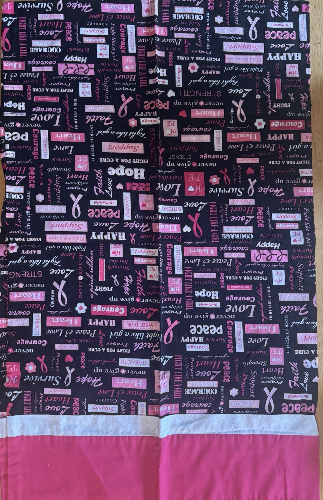 2 Breast Cancer Awareness Black/Pink/White Pillowcases