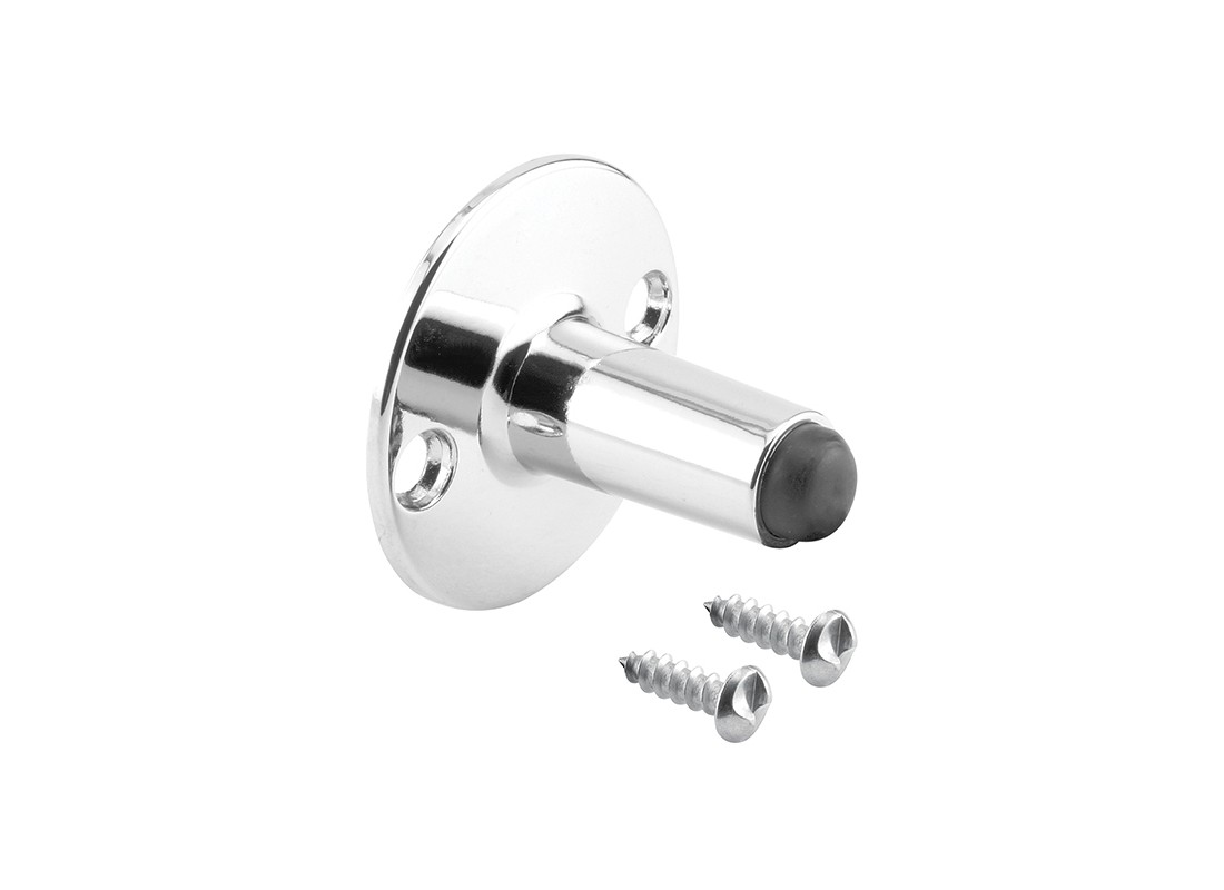 Door Stop - 2" Projection - Zamak (Cast Construction) - Chrome Plated Finish (S