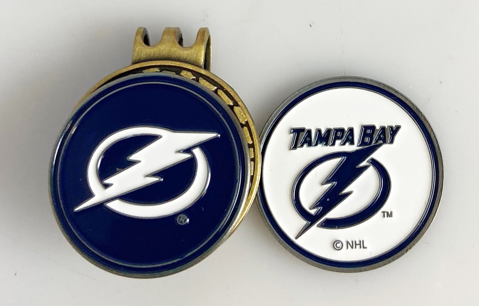 GOLF Silver HATCLIP & ballmarker Tampa Bay Lightning USA Bronze NEW